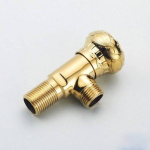 Rubinetto Parti di ricambio 1/2 "x 1/2" Lusso Ottone Oro Bagno Angolo valvola Acqua Stop Toilette Riempimento Valvole a triangolo HJ-0318K