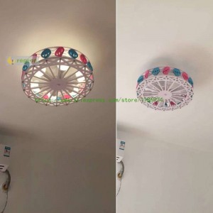 Ruota panoramica LED plafoniera ragazzo ragazza principessa camera da letto Plafoniere creativo personalità dei cartoni animati illuminazione della stanza dei bambini