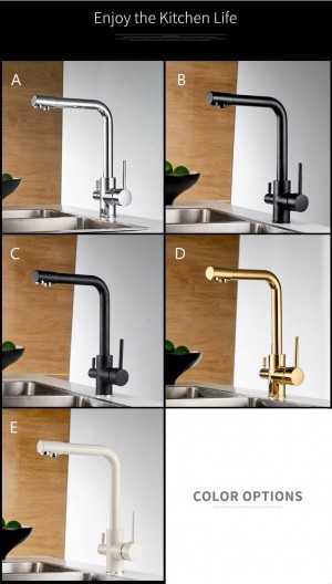 Filtro Rubinetti da cucina Grifo Cocina Miscelatore Rubinetto 360 Rotazione con funzionalità di purificazione dell'acqua Miscelatore Gru per cucina LAD-0175