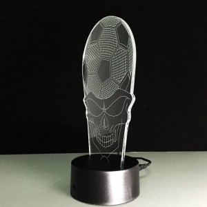 Football Skull Head luci notturne creative 3d led acrilico cranio paralume usb comodino lampada da notte per gli appassionati di sport lampada deco regali