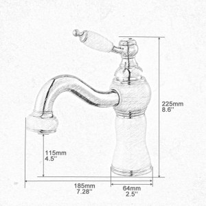 il rubinetto del lavandino del contenitore del lavandino del bacino del lavandino del bagno della decorazione di marmo di lusso può essere ruotato LAD-1006