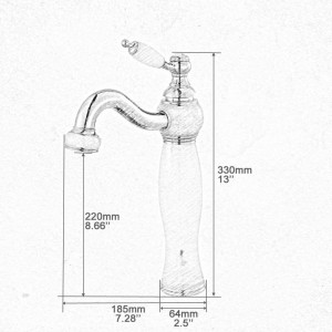 Rubinetto miscelatore per lavabo LAD-1005 di lusso con decorazione in marmo naturale per bagno