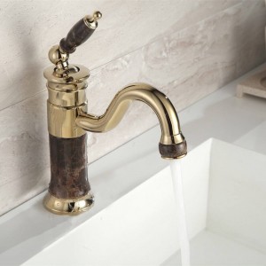 New Deck montato in ottone e rubinetto Rubinetto del bagno Rubinetto del miscelatore Lavabo dorato Rubinetto del lavandino Rubinetto del lavandino XT617