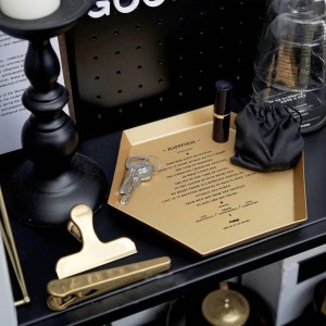 Esagono piatto di metallo per ufficio in stile minimalista chic scandinavo nordico scrivania articoli vari cibo vassoio di stoccaggio gioielli organizzatore Decor