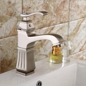 Di alta qualità spazzolato rubinetto del bacino cascata rubinetto del nichel lavandino del bagno rubinetto rubinetto miscelatore freddo e caldo rubinetto del bacino LAD-409