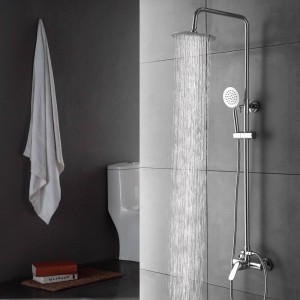Rubinetto per doccia top ultrasottile di alta qualità Rubinetto a parete cromato monocomando in ottone ceramico miscelatore freddo e caldo XT320
