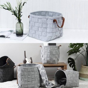 Cestino di stoccaggio a maglia manuale per uso domestico Borsa di stoccaggio in feltro Impermeabile Calda Conservazione Abbigliamento sporco Giocattoli Cesto di stoccaggio Decorazioni per la casa
