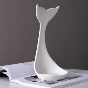 InsFashion collana in ceramica con coda di balena bianca di fascia alta e piatto portaoggetti per decorazioni per la casa in stile nordico