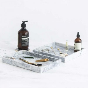 InsFashion rettangolo in stile semplice e vassoio in marmo naturale bianco grigio quadrato per decorazioni e contenitori per la casa in stile giapponese