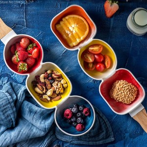Vassoio creativo giapponese Servizio da tavola in ceramica Salsa di condimento per frutta secca Piatti Piatti Composta da tre piatti piatti da bocce
