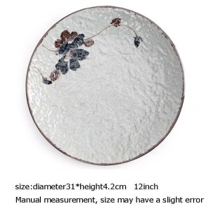 Piattino in ceramica stile giapponese Dipinto a mano Motivo floreale Articoli per la tavola creativi Spaghetti Piatti grandi Piattino sushi per cena