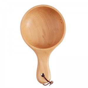 Insalatiera in legno stile giapponese con manico lungo Sottaceti in legno di grandi dimensioni Servire ciotola Piatto Contenitore per alimenti Utensili da cucina in legno