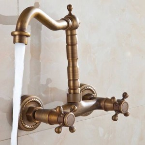 Rubinetto della cucina Rubinetto della cucina a parete 360 cucina girevole Rubinetto caldo e freddo Miscelatore antico bagno XR-GZ-8118