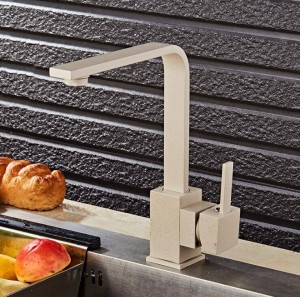 Rubinetto da cucina Lavello da cucina con piatto in ottone bianco / cromato Rubinetto ad arco alto 360 gradi girevole girevole miscelatore acqua calda fredda Rubinetto per acqua LAD-172