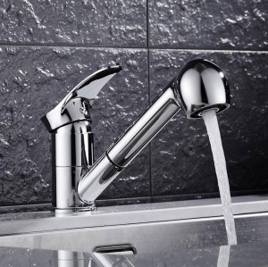 Rubinetti da cucina Girevole da 360 gradi Estrarre Lavello da cucina Rubinetto Risparmio idrico Lucido nero Lavabo Gru Miscelatore Rubinetto in ottone LAD-93