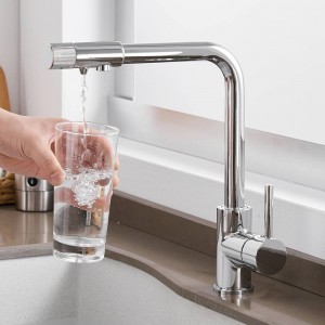 Rubinetti da cucina Mount Deck Purify Miscelatore Rotazione a 360 gradi con purificazione dell'acqua Gru a foro singolo per cucina LAD-0185