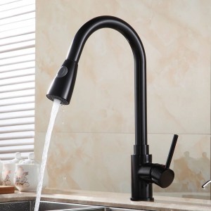 Rubinetti da cucina Rubinetto da cucina monocomando estraibile argento Rubinetto da cucina monoforo girevole Rubinetto miscelatore uscita acqua 2 funzioni 408906