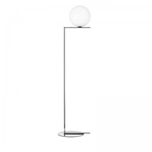Kung Simple Modern Lampada da terra cromata color oro Dia.30cm galss paralume Lampada da comodino creativa E27 lampadina a led post moderna
