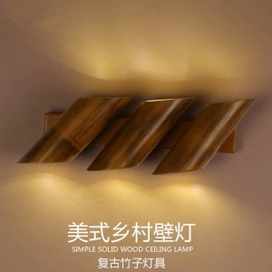 Lampara de mesa American Village Restaurant Applique in legno Bamboo Home Deco Light Fixtures