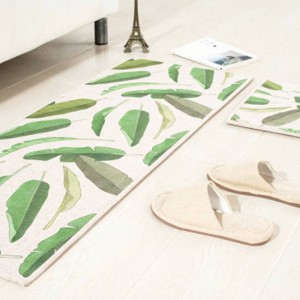 Motivo a foglie MAT Cuscino quadrato Cuscinetto per porta della cucina Bagno Antiscivolo Rimuovere la polvere Tappetini per porte Tavolino da salotto Moquette Tappeti per tappeti