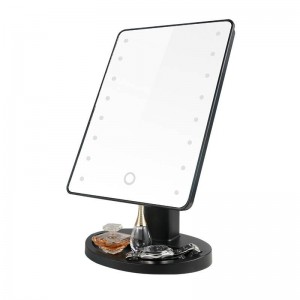 Illuminazione da tavolo a LED per specchio da trucco quadrata semplice per la casa con specchio rotante per la regolazione del tocco con base di stoccaggio mx01241442