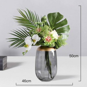 Vaso di vetro di lusso chiaro Decorazione floreale trasparente idroponica Decorazione del tavolo da salotto Decorazione del vaso