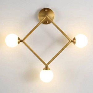 de mesa Lampada da parete moderna nordica Applique da parete in rame soggiorno Applique dorate a LED