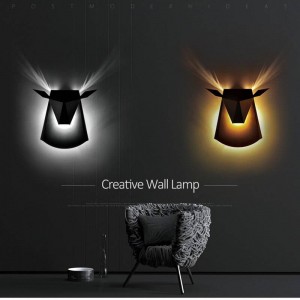 de mesa Wandlamp Lampada da parete nordica a LED in ferro bue per corridoio camera da letto moderna applique da parete per la casa