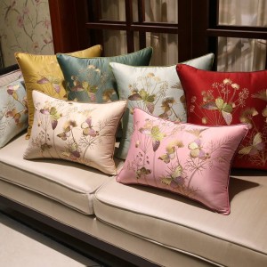 Fodera per cuscino di lusso con ricamo di lusso Fiore Uccello Bloom Design Capa de Dlmofada Divano Biancheria da letto decorativa Fodera per cuscino