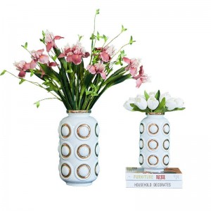 Vaso di ceramica ad alta temperatura di lusso Decorazioni per la casa Ornamenti Decorazioni di fiori asciutti Stanza dei modelli europea per la casa