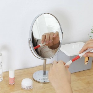 Specchio da trucco ovale rotondo da tavolo specchio da tavolo semplice da donna in metallo specchio a doppia faccia vanità wx8281449