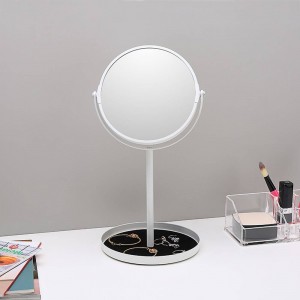 Specchio per trucco da tavolo semplice specchio double face ingrandisci 6,5 pollici specchio specchiera con base contenitore per gioielli wx8161502