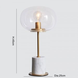 Lampade da tavolo in marmo Lampada moderna in metallo dorato corpo scrivania luce soggiorno camera da letto ferro arte paralume in vetro chiaro luce di lettura a casa
