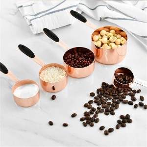 Cucchiaio di misurazione Cucchiaio in acciaio inossidabile Chicchi di caffè Cucchiaio di farina in polvere con manico Durevole Cucchiaio da cucina Set di utensili 5 pezzi