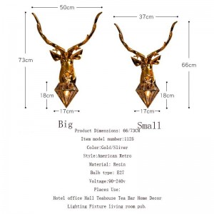 Modern American Deer Lampade da parete a LED Antlers Applique da parete Soggiorno Camera da letto Lampada da comodino Applique da casa a Led Applique