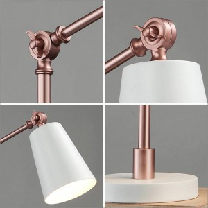 Lampade da scrivania moderne corpo in metallo oro bianco nero per lampada da lettura in metallo camera da letto De Mesa Moderna lampada E27