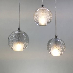 Moderna lampada a sospensione per sala da pranzo G4 ha condotto la sfera di cristallo Palla di cristallo Lampada camera da letto apparecchio di illuminazione Foyer hotel corridoio deco droplight