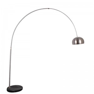 Lampada da terra moderna da pesca Lampada da terra con paralume in acciaio inossidabile cromato Soggiorno camera da letto con lampada da ufficio e lampadina E27