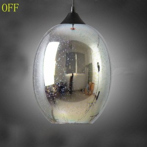 Moderna lampada a sospensione industriale a led 3D, lampada a sospensione con paralume in vetro placcato colorato diametro 22 / 20cm per illuminazione sala da pranzo / soggiorno