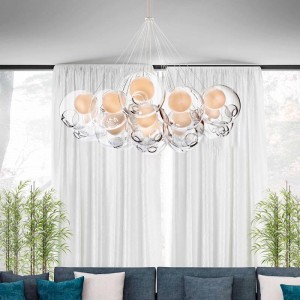 Moderno lampadario a LED soggiorno lampade a sospensione illuminazione home deco apparecchi per sala da pranzo camera da letto nordica lampade a sospensione con sfera di vetro