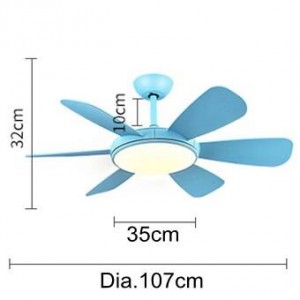 Moderna lampada a sospensione a LED Plafoniera camera da letto a ventaglio foglia bianca blu con ventola Inoltra vento inverso Lampada a due modalità