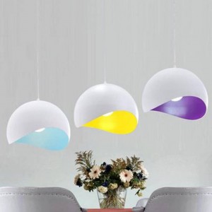 Lampade a sospensione a LED moderne Lampada a sospensione in alluminio macaron color semicircolare Soggiorno Lampada a sospensione da ristorante