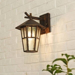 Lampade a soppalco moderne Lampada da parete per esterno vintage Esagonale Semplice applique per esterno e27 Lampada da cortile impermeabile Lanterna balcone