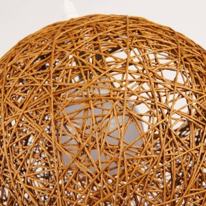 Moderna lampada a sospensione a LED in vimini a sfera in rattan per la camera dei bambini Natale Natale Decorazione della stanza del bambino per matrimoni Lampade da corridoio per bar per feste