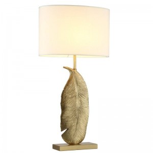 Lampade da tavolo moderne foglie dold decorazione artistica Lettura studio luce camera da letto comodini lampade paralume illuminazione domestica Led lampada nordica