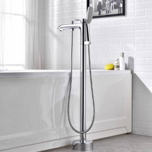 Rubinetto per vasca montato cromato con doccetta Vasca da bagno Miscelatore per lavello Miscelatore monocomando girevole per doccia XT377