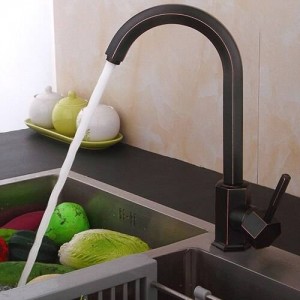 Nuovo rubinetto da cucina nero europeo rubinetto per acqua calda e fredda rubinetto monoforo LAD-46