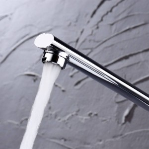 Miscelatore da cucina stile moderno Miscelatore acqua calda e fredda Uscita singola maniglia con design ad angolo retto Rotazione a 360 gradiLAD-106