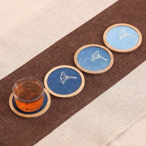 Pallet di bambù naturale Set di sottobicchieri di caffè per tè Kungfu Tazza quadrata rotonda Tappetino Pad Tavolo Isolamento Antiscivolo Porta Copos Pastorale