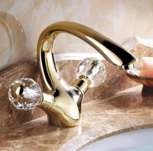 Nuovi rubinetti per lavabo Ottone dorato Maniglia in cristallo Rubinetto per bagno Rubinetto per water Miscelatore Rubinetto per lavabo Lavabo da appoggio Rubinetti per gru XT833